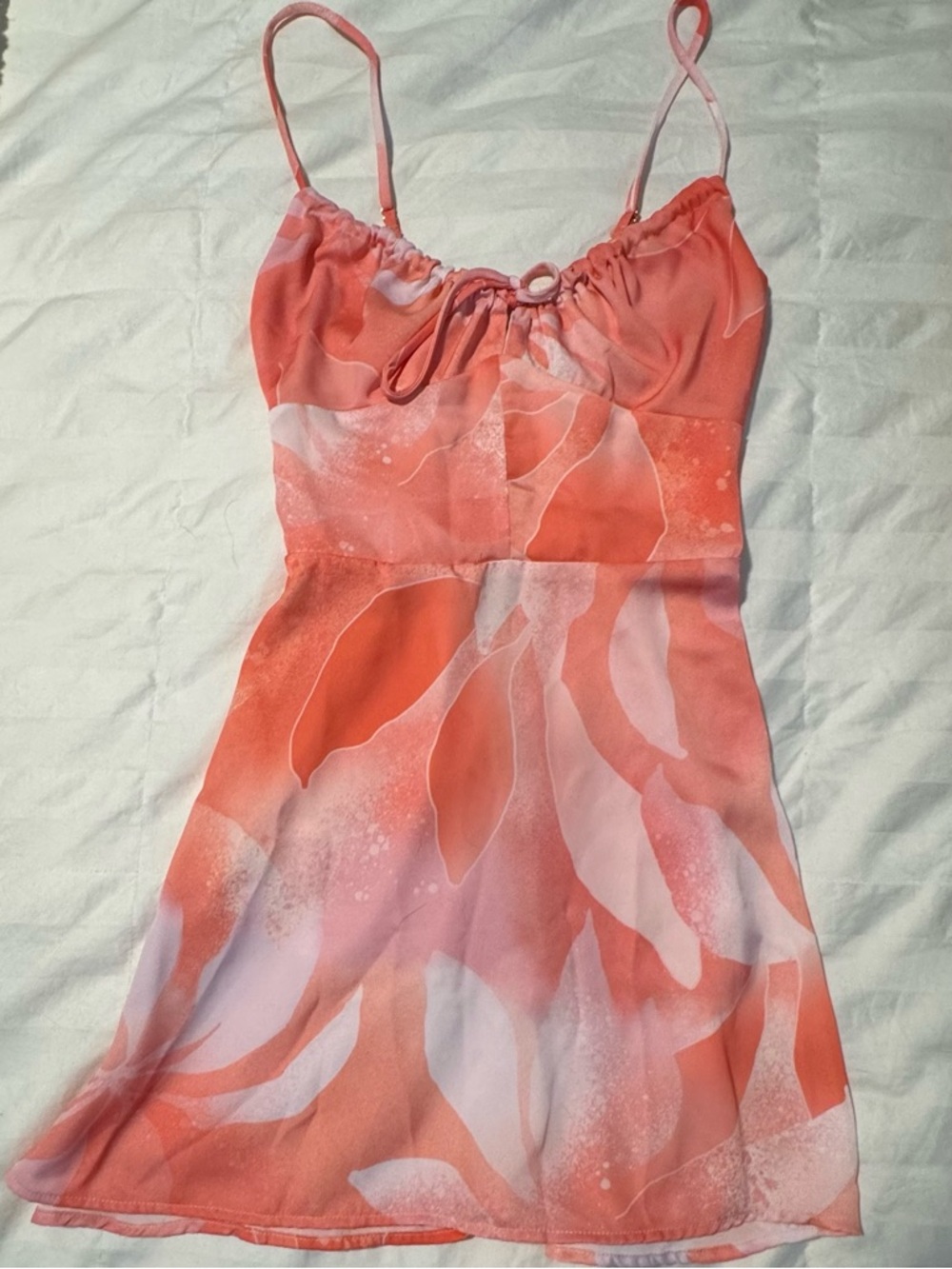 RESA Coral Pink Floral Slip Dress